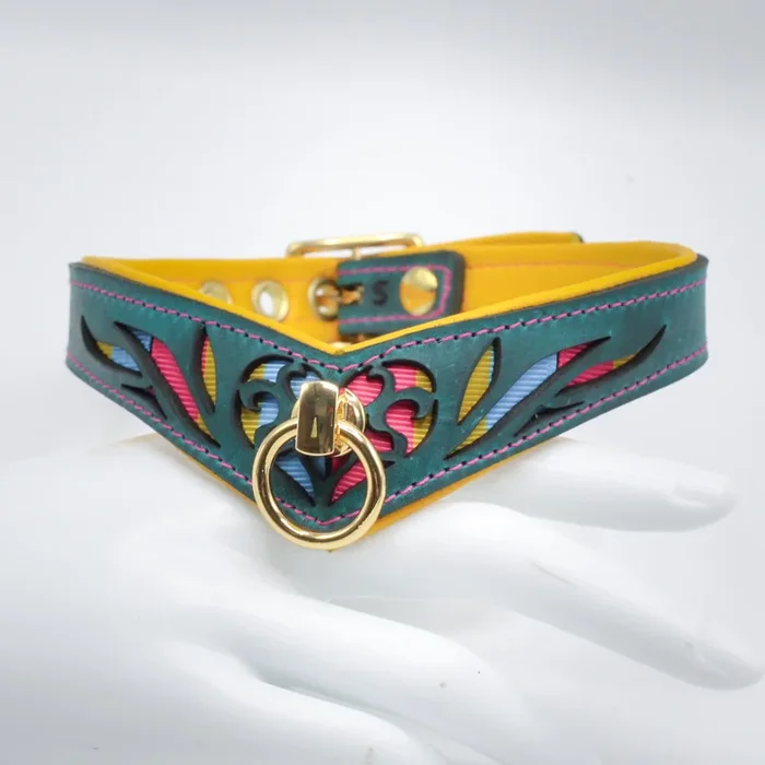 Halsband „incision No. 4“ – pansexual teal – penumbra