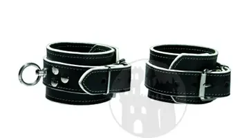 Handfesseln schwarz-weiß m. O-Ring
