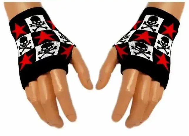 Handstulpen – Red Stars and Skulls