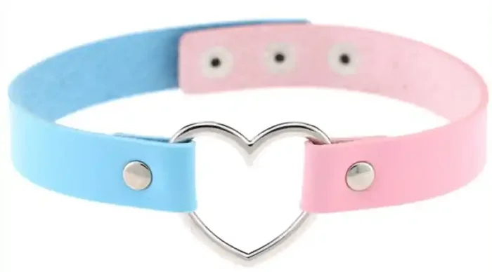 HEART DUO Neckholder Blau-Rosa