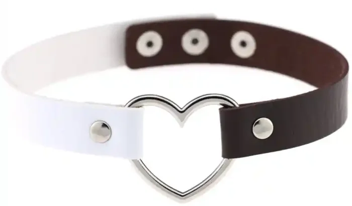 HEART DUO Neckholder Weiß-Braun