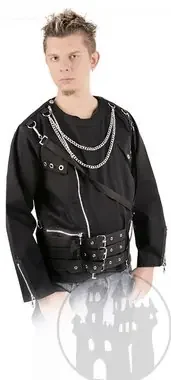 Herrenjacke mit Ketten und Schnallen