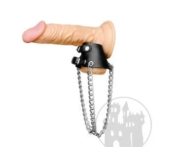 Hodengurt Leder m. Metallkette