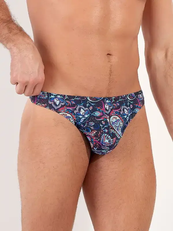 HOM Funky Styles G-String, navy blue print