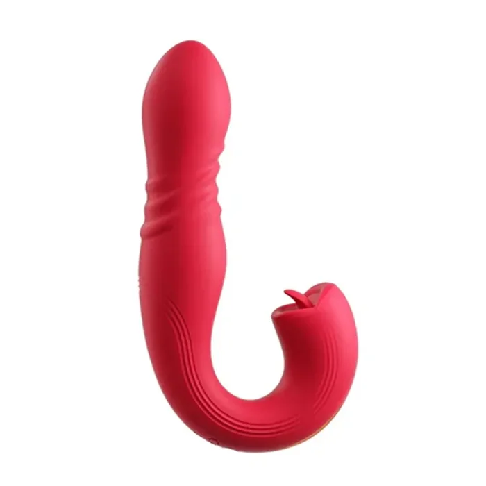 HoneyPlayBox – JOI Thrust 2 Drucksensor App-gesteuerter Stossender G-Punkt Vibrator & Zungenklitorisstimulator Rot
