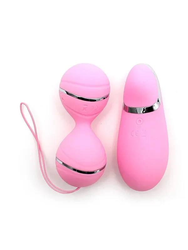 Ibiza Vibrating Lay-On Kegel Ball Vibro-Liebeskugel-Set, rosa/chrom