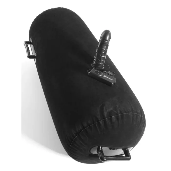 Inflatable love seat cushion with integrated vibrator