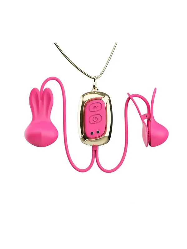 IntoYou Tickly Appgesteuerte Brustwarzenklemmen mit Kette, pink