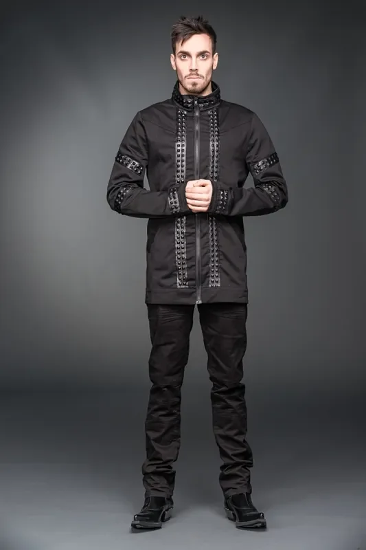 Jacke mit Lederimitatapplikationen für Herren