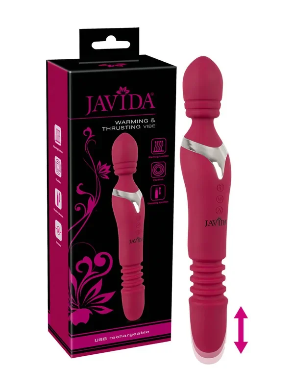 Javida Warming & Thrusting Vibe Multifunktions-Wandvibrator, rot