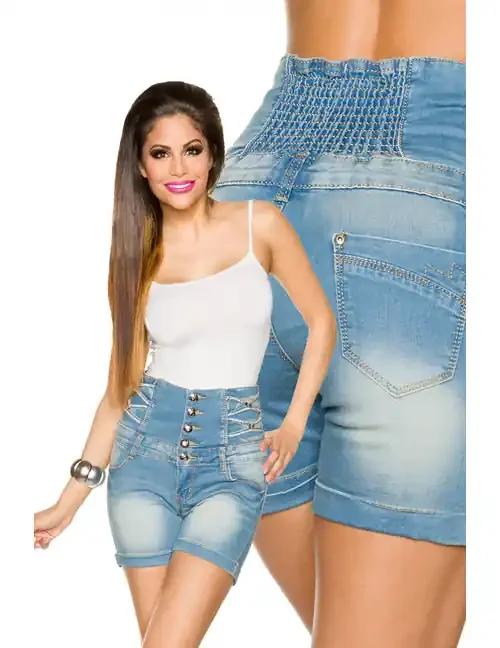 Jeans-Shorts mit hochgeschnittenem B&
