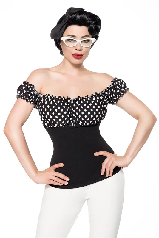 Jersey Top (Grösse: L, Farbe: Schwarz / Weiss)