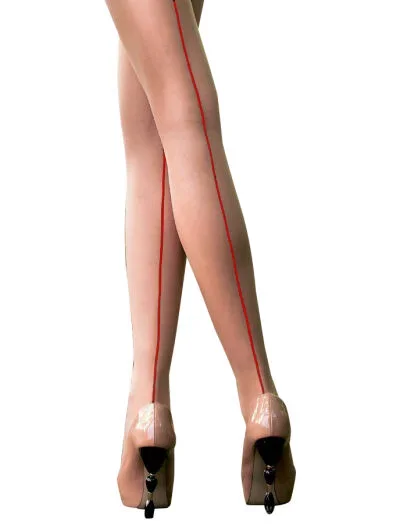 Jessy Strumpfhose Haut mit roter Naht