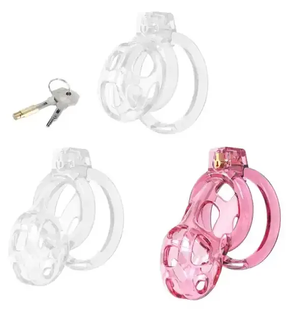 Käfig de Chasteté Schloss Cobra L 8,5 x 4cm Rose
