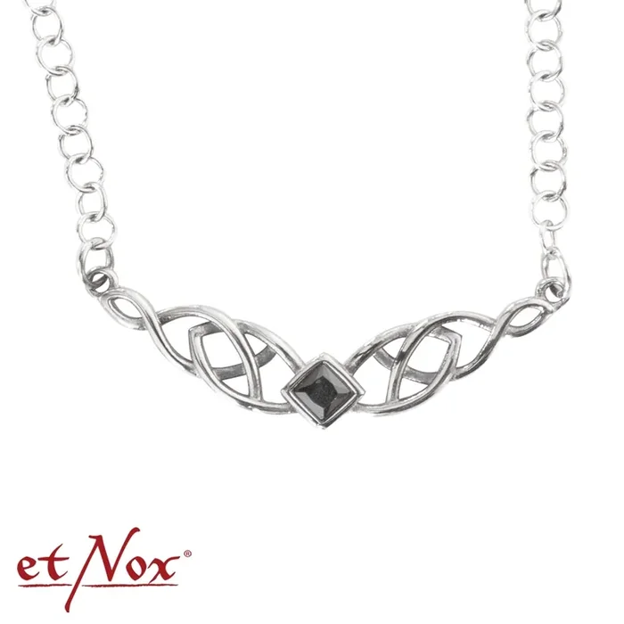 Keltische Kette mit schwarzem Zirkonia