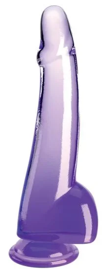King Cock Clear 10“ Cock with Balls (27,9 cm, Ø 5,7 cm) Lila