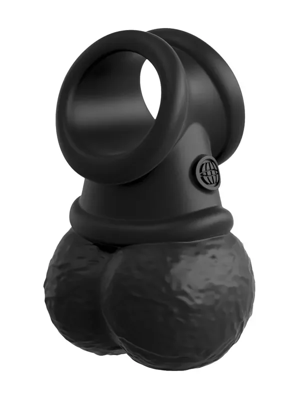 King Cock Crown Jewels Weighted Swinging Balls Penisring mit Gewicht, schwarz
