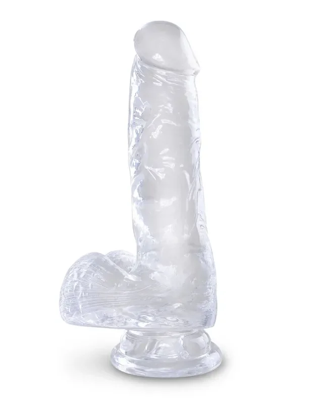 King Cock realistischer Dildo mit Hoden – Klar 6
