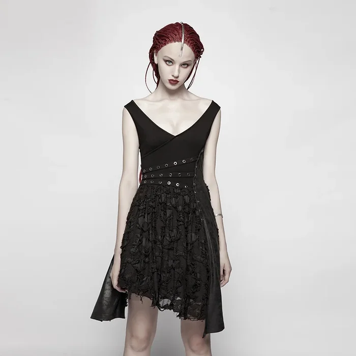 Kleid in used- und distressed-Optik