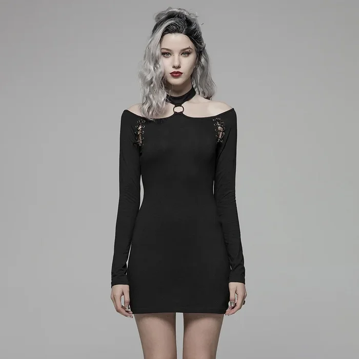 Kleid mit Choker-Halsband