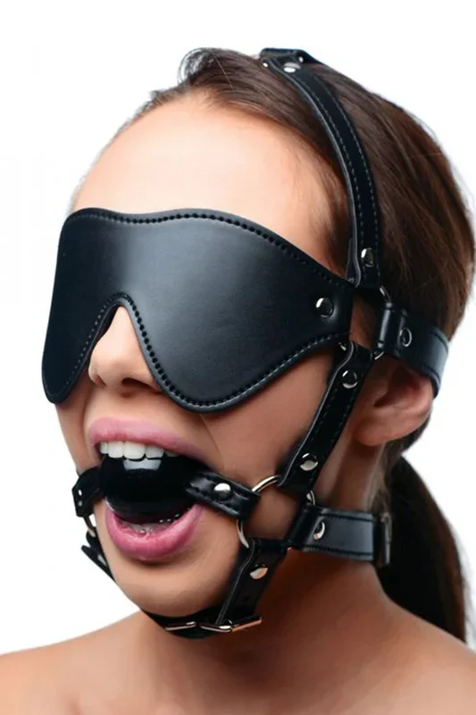 Kopfgeschirr mit Maske und Knebel