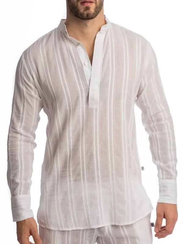 L‘Homme Benares Loungeshirt, weiß