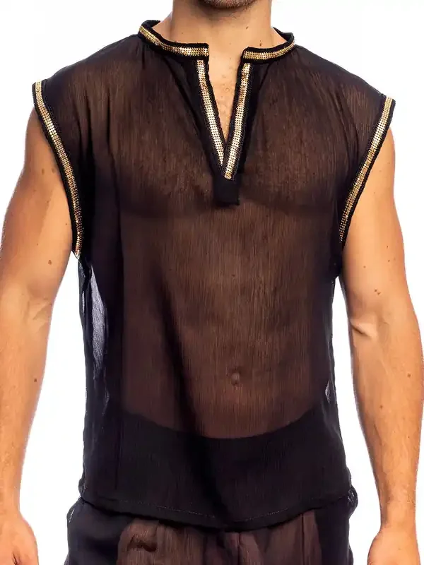L‘Homme Stellaro Tanktop, schwarz