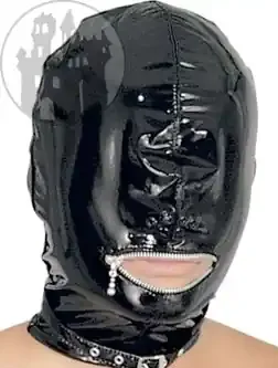 Lack Herren Maske mit Reißverschluss