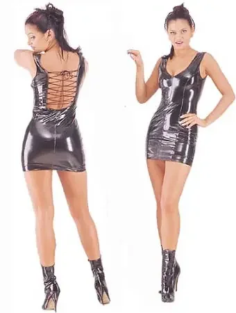 Lack Minikleid mit Korsettschnürung am Rücken