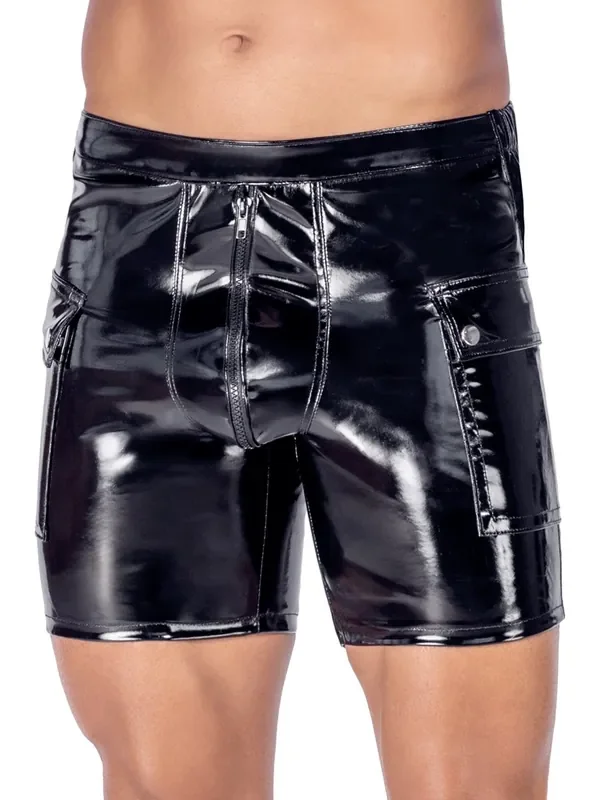 Lack Shorts mit Taschen
