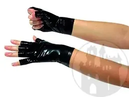 Lackhandschuhe Fingerlos kurz