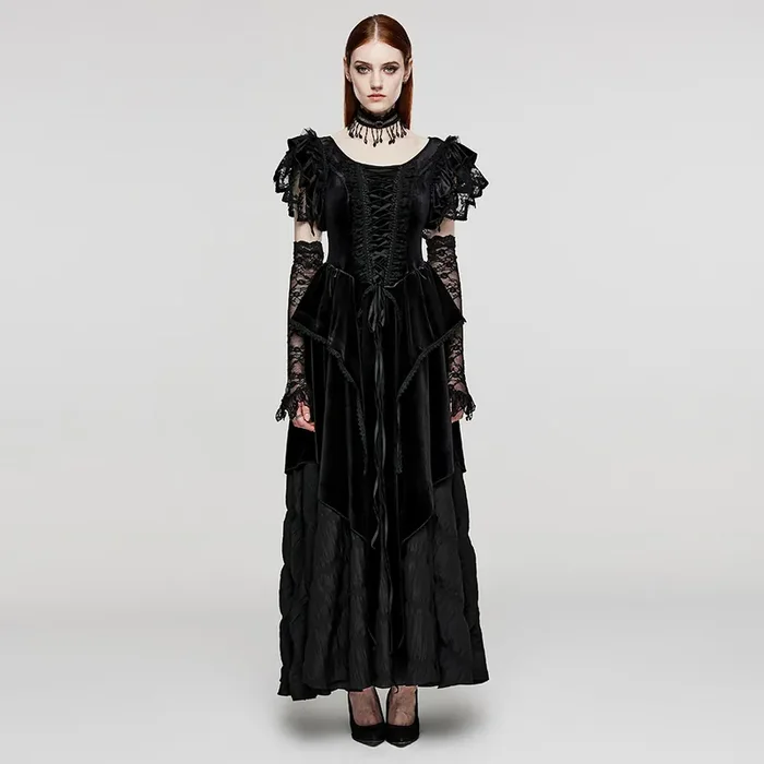 Langes Fit-and-Flare Kleid mit dramatischem Peplum-Rock (Grösse XL-XXL)