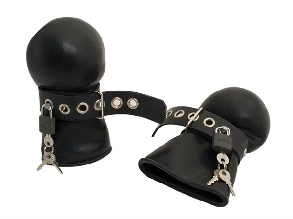 Latex Bondage Fäustlinge – abschließbar