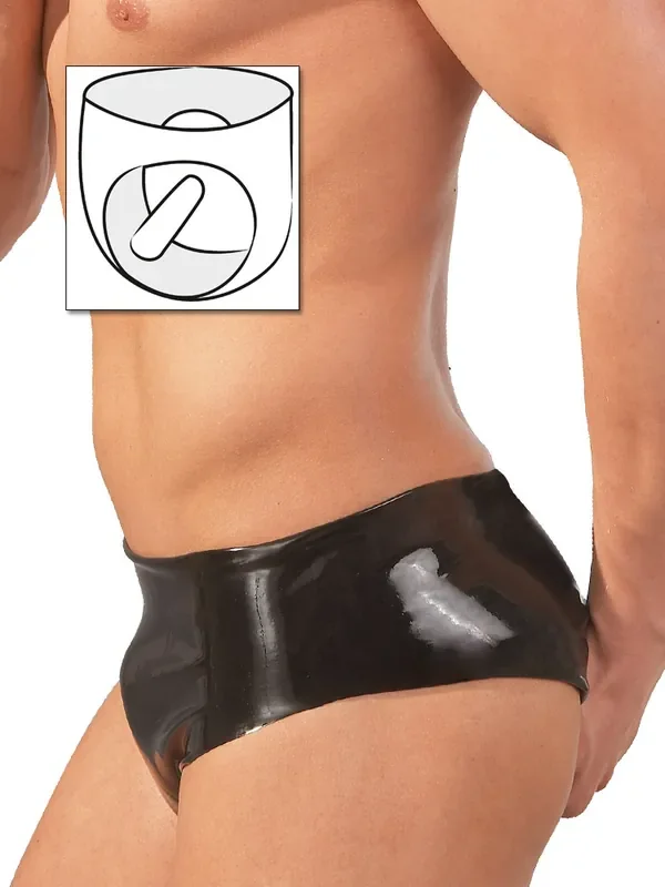 Latex-Brief mit Analplug, schwarz