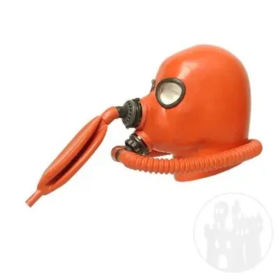 Latex Gasmaske mit Atembeutel & Ventil