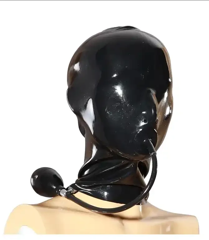 Latex Maske mit Knebel zum aufpumpen