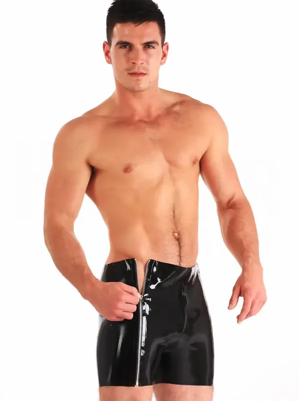 Latex Shorts mit zwei Reißverschlüssen