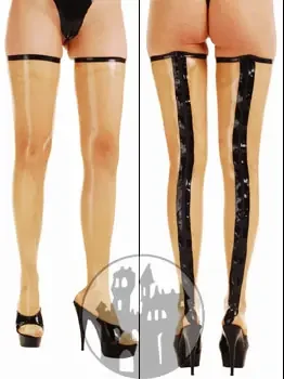Latex Strümpfe – farbiger Rand