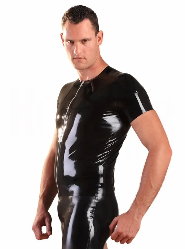 Latex T-Shirt mit Frontreißverschluss