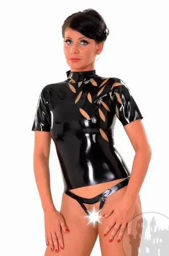 Latex T-Shirt mit ovalen Mustern