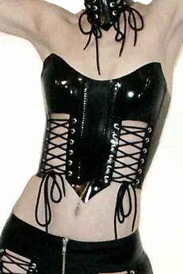 Latex Top Lace Up mit Korsettschnürung
