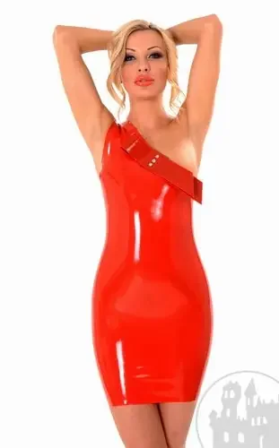 Latexkleid asymetrisch mit Schlaufe