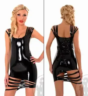 Latexkleid mit Cut-Out Rock