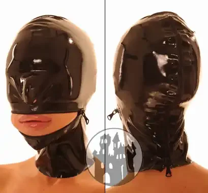 Latexmaske mit Reißverschluss