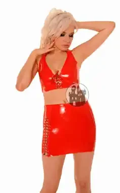 Latexminirock mit Schnürung