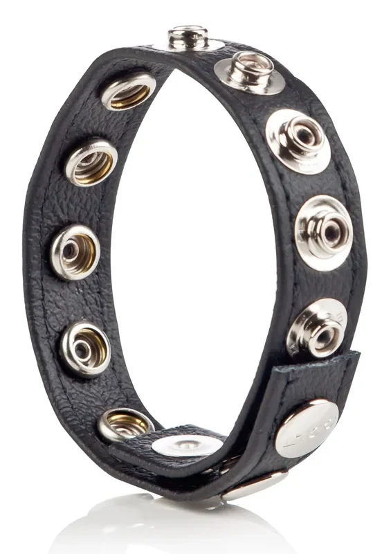 Leder-Cockring mit 8 Druckknöpfen