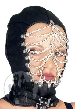 Leder Damen Maske mit Ketten