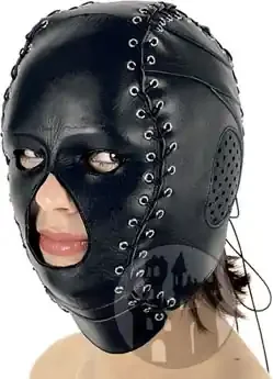 Leder Damen Maske mit Schnürung