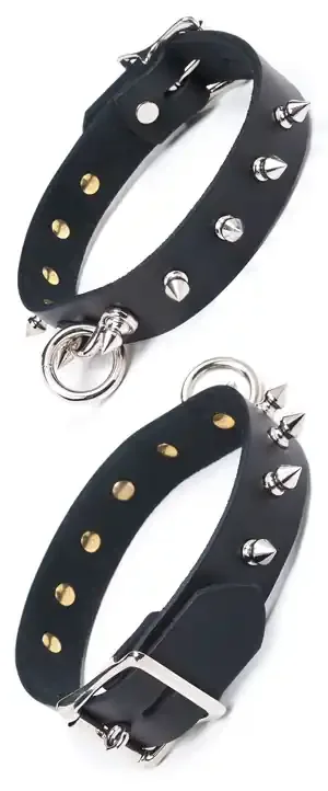 Leder Halsband mit Nieten
