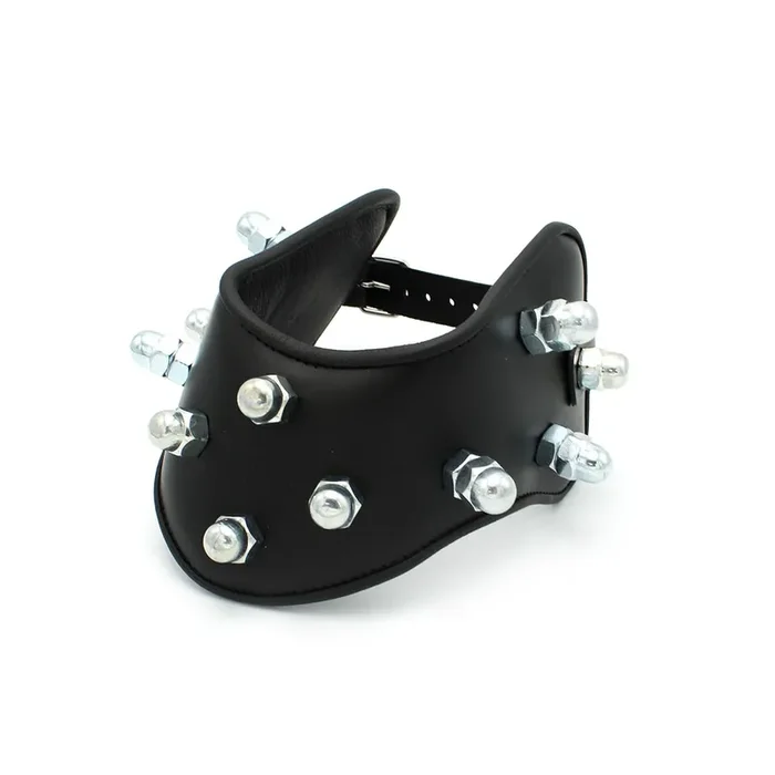 Leder-Halsband mit Spikes